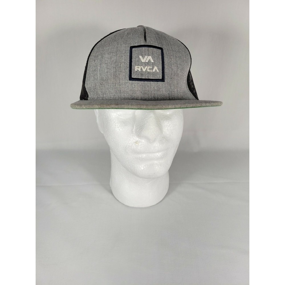 RVCA Hat Cap Snapback Gray Black Adjustable Embroidered Adult White Blue Logo‎